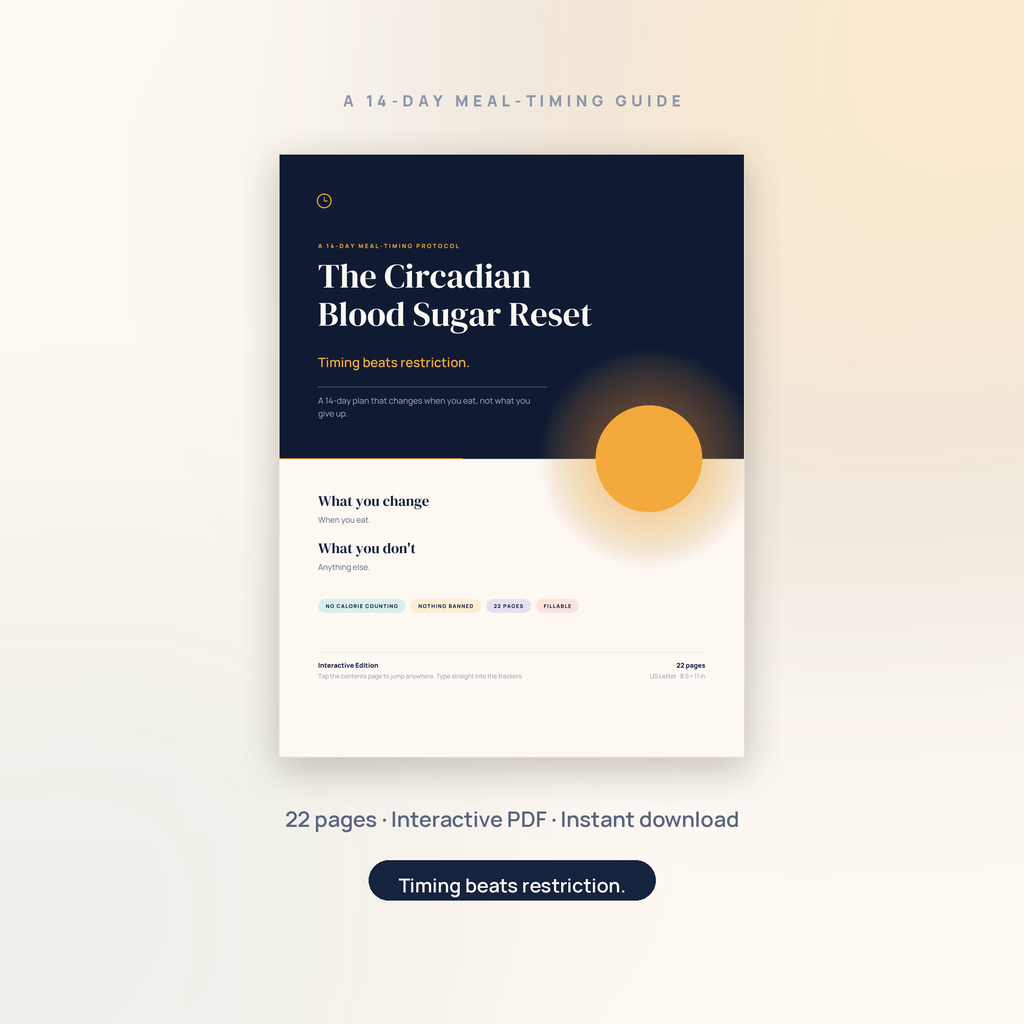 The Circadian Blood Sugar Reset — 22-Page Interactive PDF Guide