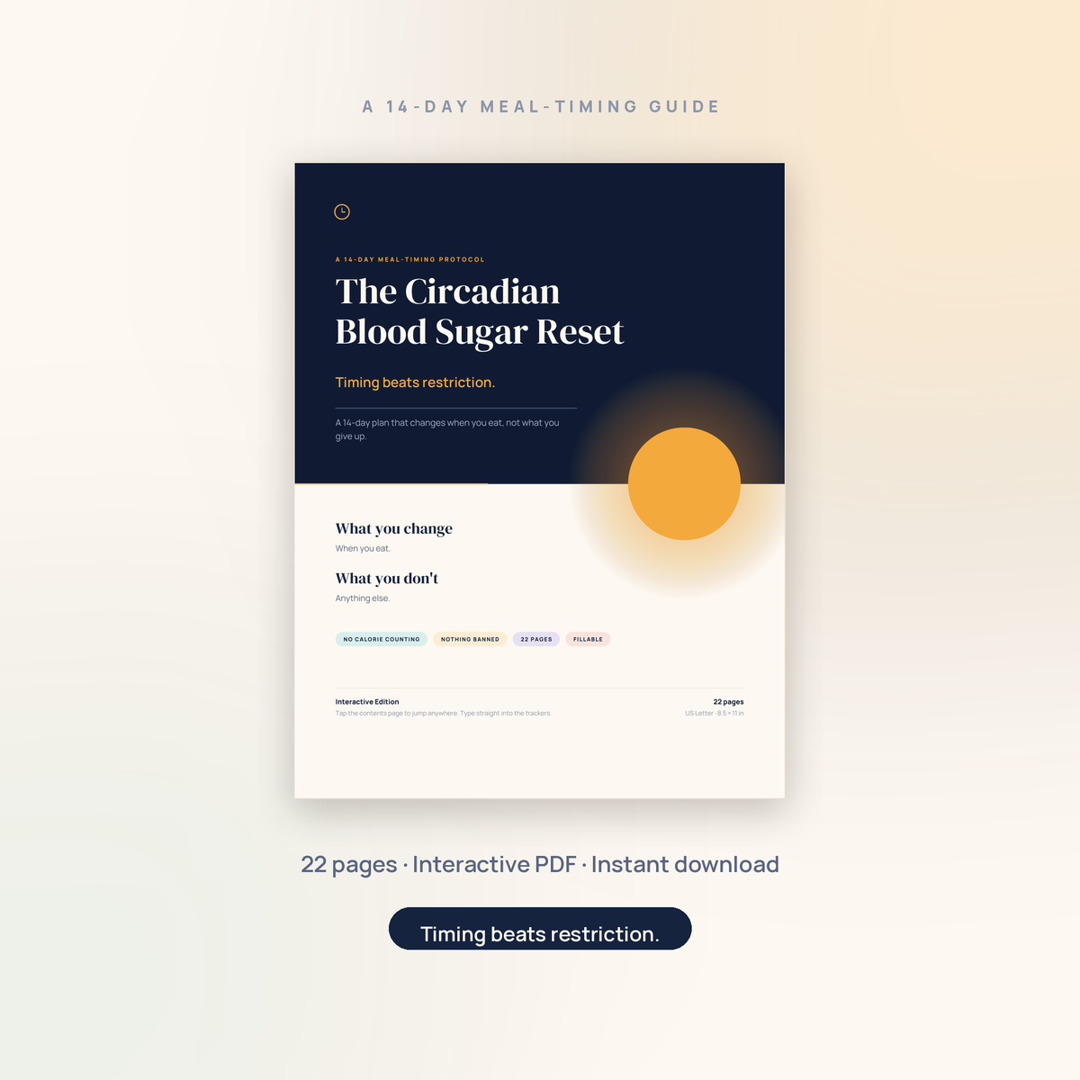 The Circadian Blood Sugar Reset — 22-Page Interactive PDF Guide