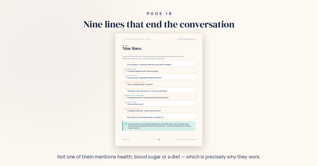 The Low-Glucose Party Survival Guide — 22-Page Interactive PDF